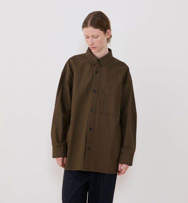 GALERIE VIE「ストーンウェーブコットン オーバーシャツブルゾン」|ミリタリージャケット|
