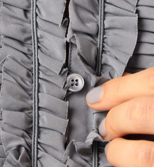 DES PRES「コットンシルクポプリン フリルブルゾン」|ブルゾン・スタジャン|