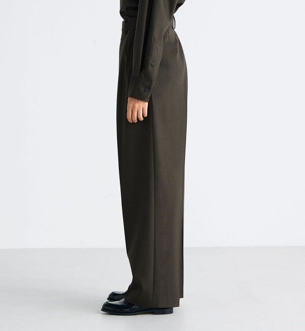 Edition「ウールメルトンポプリン 2タックワイドスラックス」|スラックス|