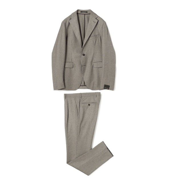 TOMORROWLAND MENS「【別注】TAGLIATORE ウールサキソニーハウンドトゥース シングルブレステッド2Bスーツ」|スーツ|46 ブラウン系
