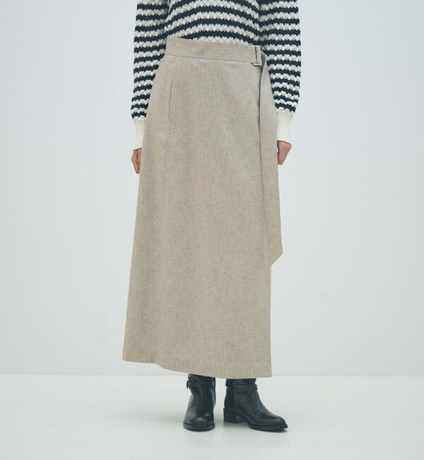 MACPHEE「ネップツイード マキシスカート」|台形|