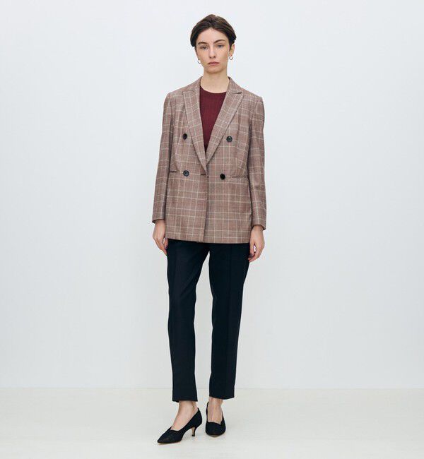 TOMORROWLAND collection「バーガンディウィンドウ ダブルブレストジャケット」|テーラードジャケット|