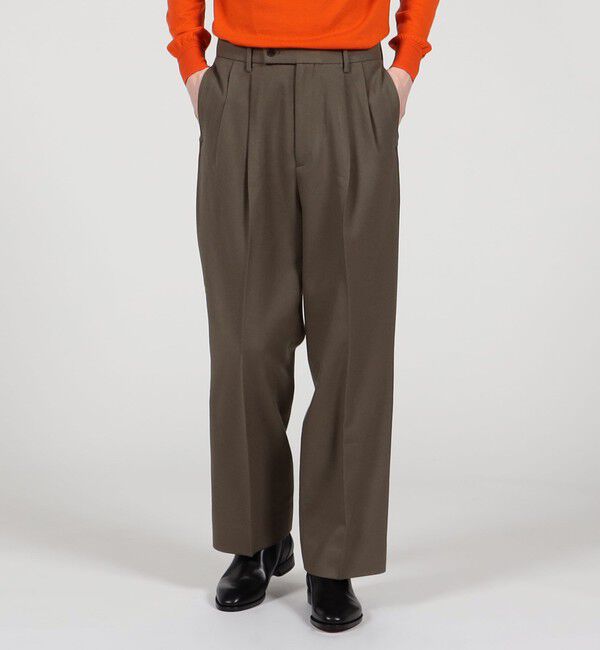 TOMORROWLAND MENS「ドライウールツイル 2プリーツワイドストレートバレルパンツ」|その他|