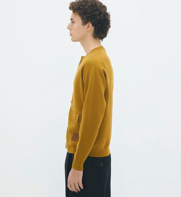 CABaN「コットンカシミヤ フラップポケットニットブルゾン」|カーディガン|