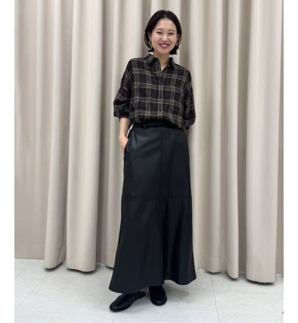 SLOBE IENA「フェイクレザーフレアスカート」|スカート|