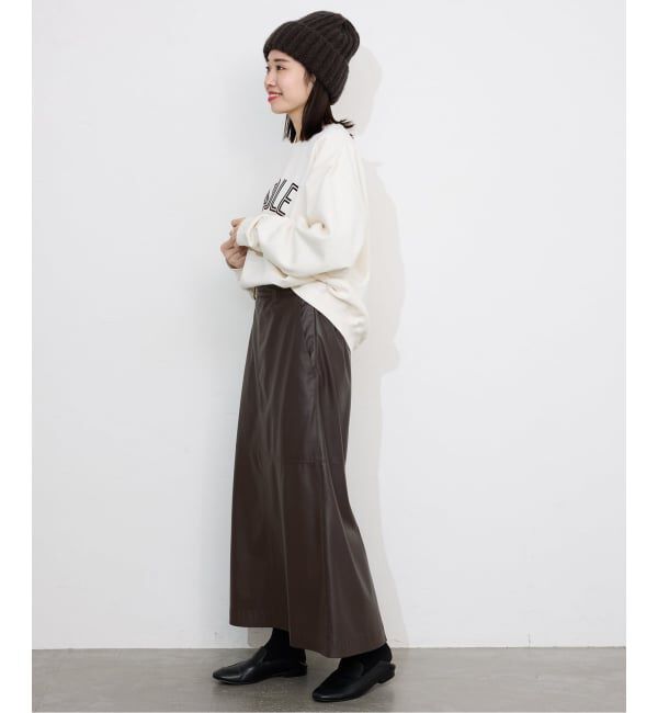 SLOBE IENA「フェイクレザーフレアスカート」|スカート|