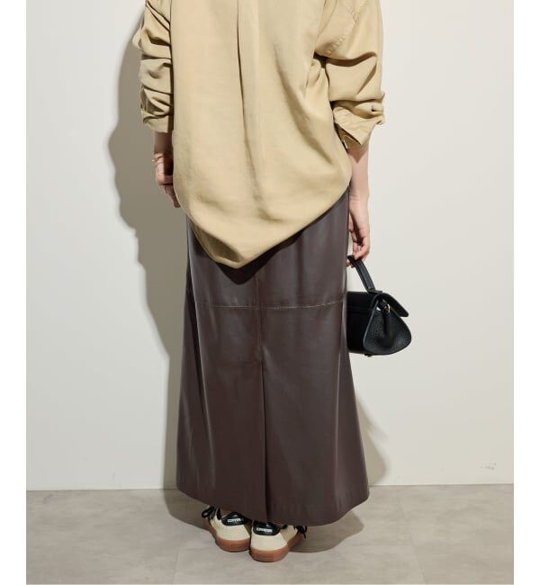 SLOBE IENA「フェイクレザーフレアスカート」|スカート|