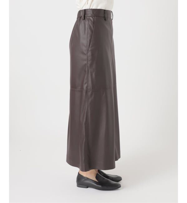 SLOBE IENA「フェイクレザーフレアスカート」|スカート|