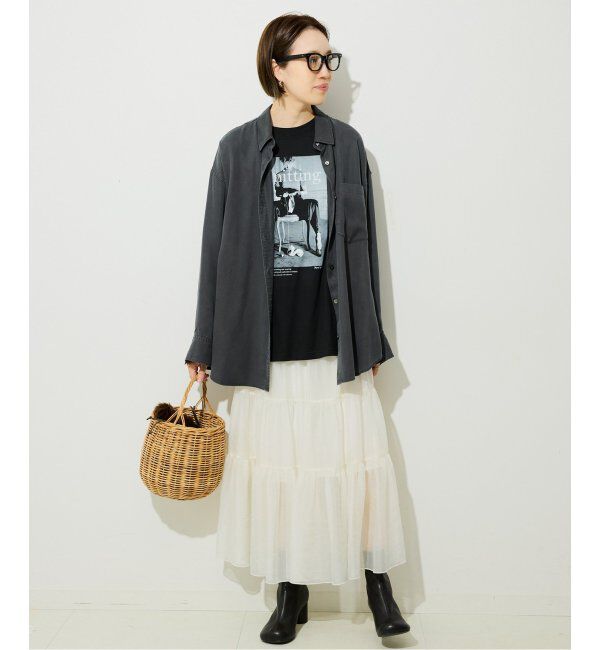 SLOBE IENA「シアーオーガンジーティアードスカート」|スカート|