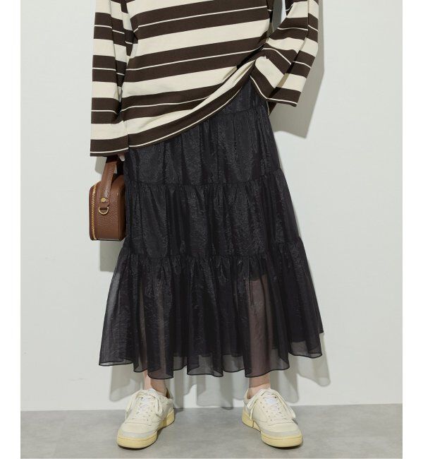 SLOBE IENA「シアーオーガンジーティアードスカート」|スカート|