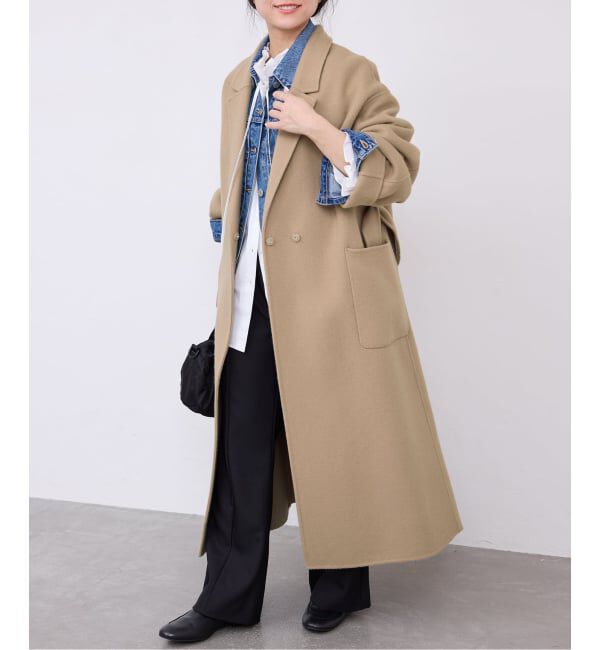 SLOBE IENA「souple wool ダブルフェイスロングコート」|チェスターコート|