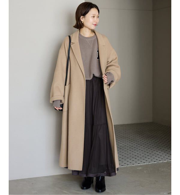 SLOBE IENA「souple wool ダブルフェイスロングコート」|チェスターコート|