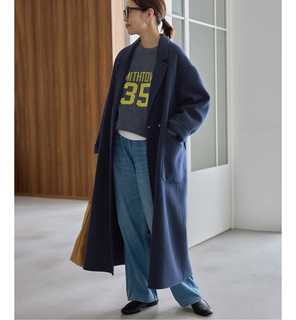 SLOBE IENA「souple wool ダブルフェイスロングコート」|チェスターコート|