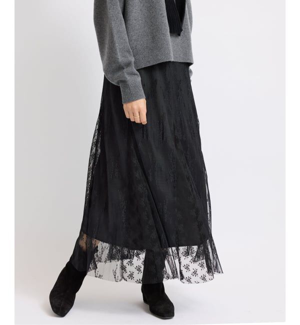 IENA「《追加》トリミングレーススカート」|スカート|