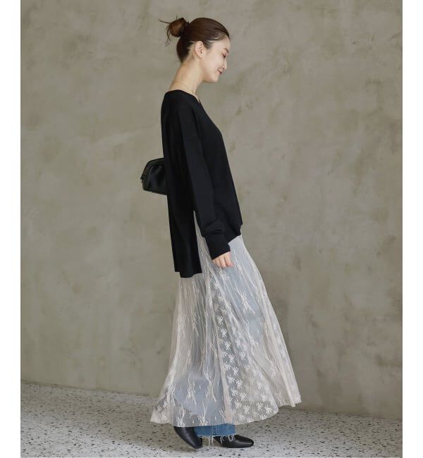 IENA「《追加》トリミングレーススカート」|スカート|
