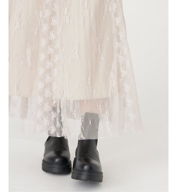 IENA「《追加》トリミングレーススカート」|スカート|