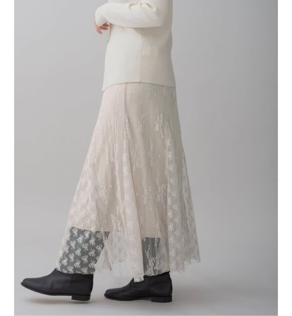 IENA「《追加》トリミングレーススカート」|スカート|