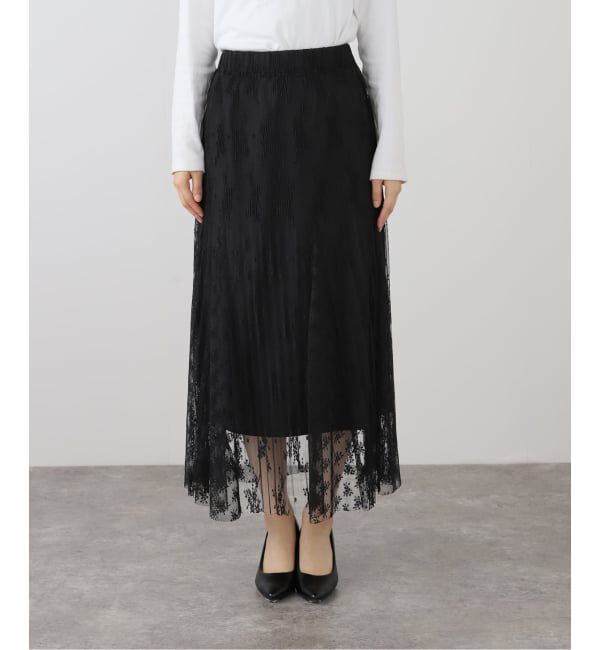 IENA「《追加》トリミングレーススカート」|スカート|