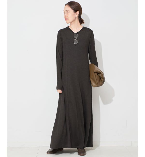 SLOBE IENA「ウール混ジャージーフレアワンピース」|ワンピース|