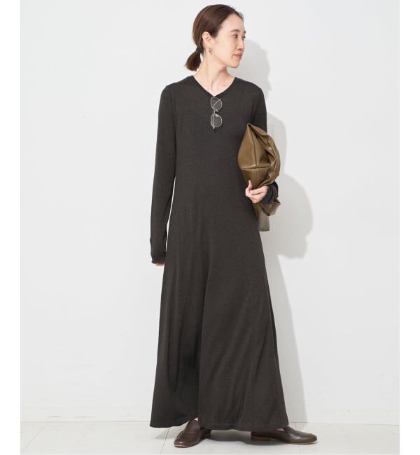 SLOBE IENA「ウール混ジャージーフレアワンピース」|ワンピース|