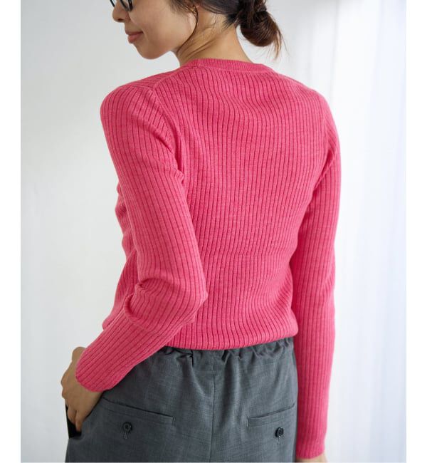 IENA「EXメリノリブ クルーネックプルオーバー」|ニット・セーター|