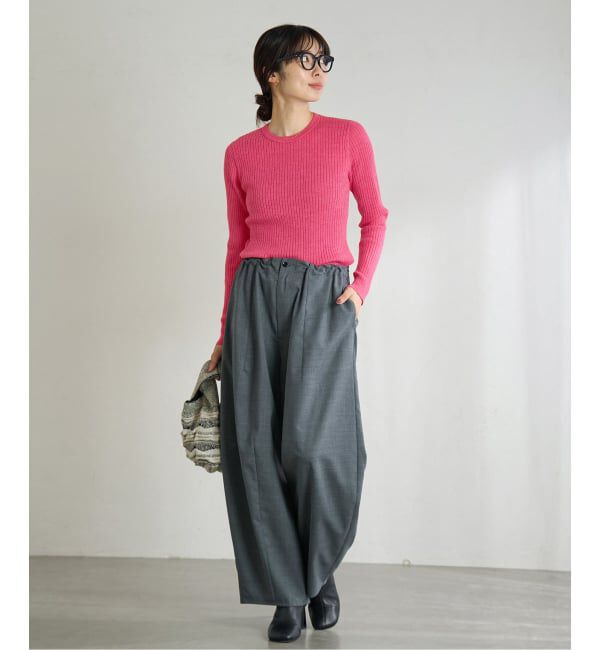 IENA「EXメリノリブ クルーネックプルオーバー」|ニット・セーター|