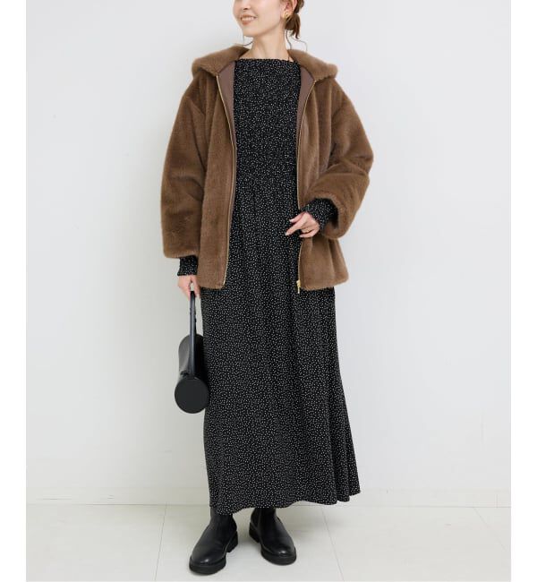 SLOBE IENA「《追加2予約》ドットシャーリングワンピース」|ワンピース|