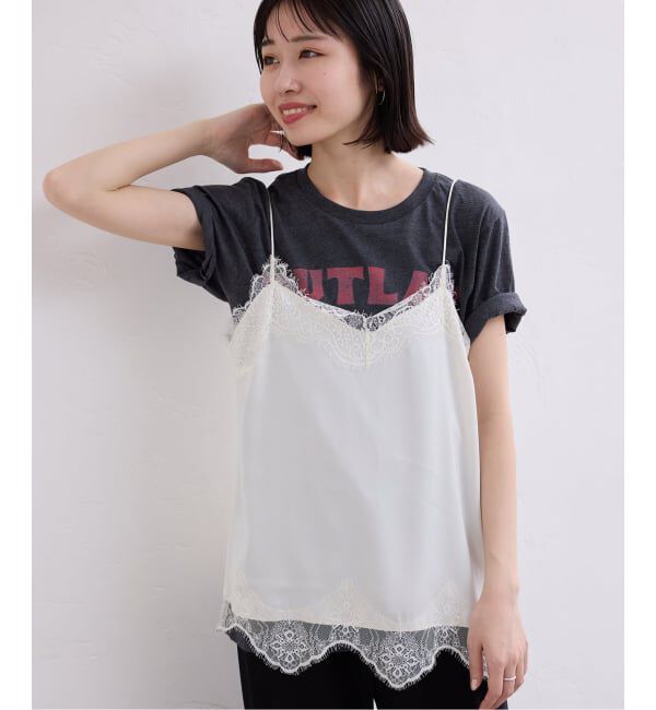iena 刺繍レースキャミソール 追加予約》サテンレースキャミソール（SLOBE IENA）｜ルミネの