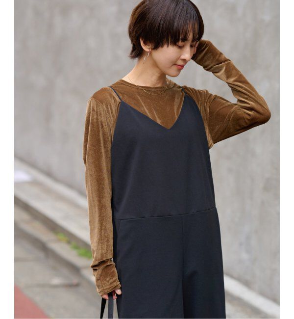 JOURNAL STANDARD relume「シアーベロアクルーネックロングTEE」|Tシャツ・カットソー|ブラウン