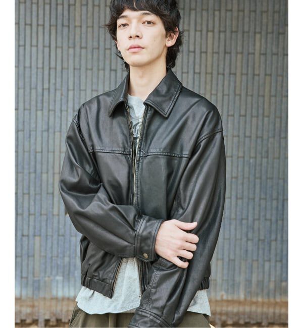 JOURNAL STANDARD「シープ レザー ウォッシュド ジップ ブルゾン」|ライダースジャケット|