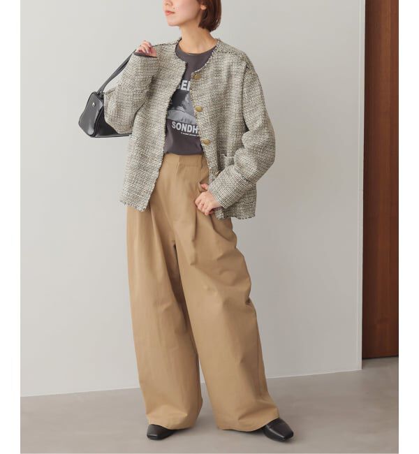 JOURNAL STANDARD relume「《予約》［26SS新作］ノーカラーツイードブルゾン」|ノーカラージャケット|