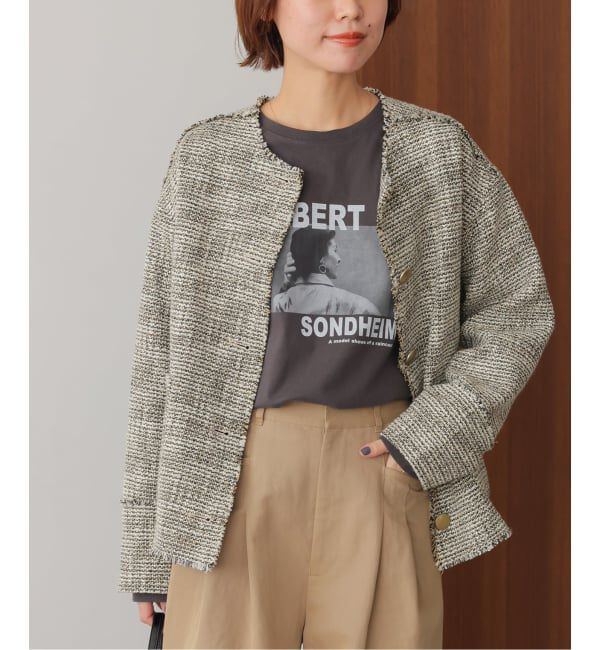 JOURNAL STANDARD relume「《予約》［26SS新作］ノーカラーツイードブルゾン」|ノーカラージャケット|