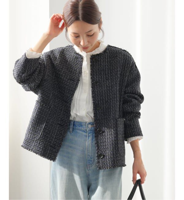 JOURNAL STANDARD relume「《予約》［26SS新作］ノーカラーツイードブルゾン」|ノーカラージャケット|