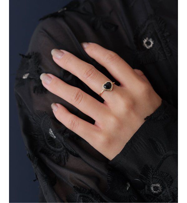 Lilas by Spick&Span「ハートカボションオニキスリング K10」|リング|