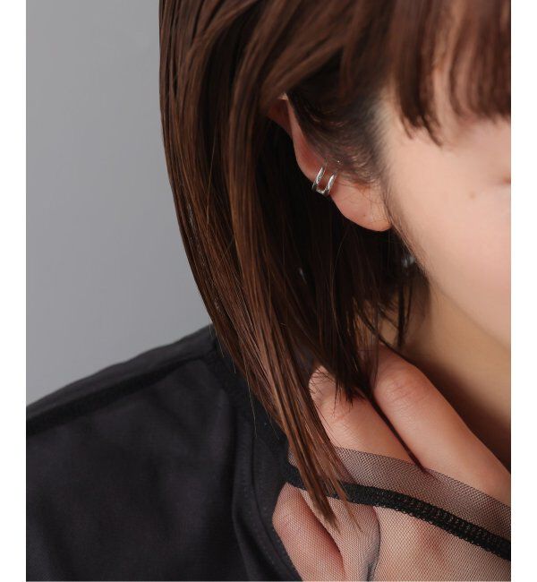 Spick and Span「【SAMH by LILAS】カフイヤリングダブルフープ SV（片耳）」|イヤーカフ|