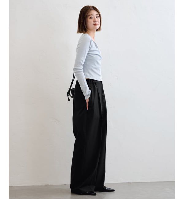 U by SPICK&SPAN「《追加2》2WAYトロタックイージーワイド」|スラックス|