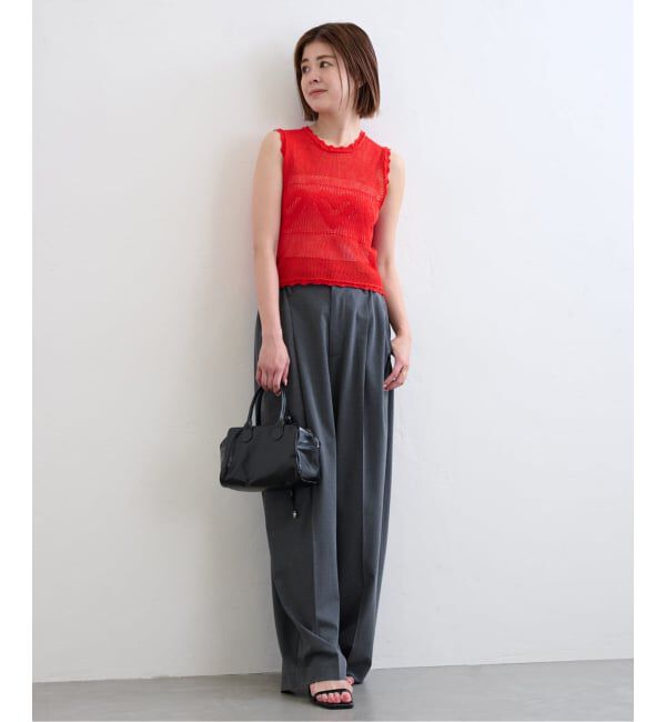 U by SPICK&SPAN「《追加2》2WAYトロタックイージーワイド」|スラックス|