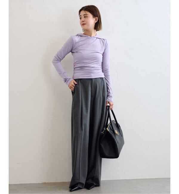 U by SPICK&SPAN「《追加2》2WAYトロタックイージーワイド」|スラックス|