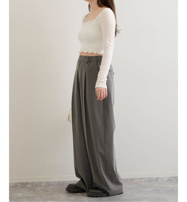 U by SPICK&SPAN「《追加2》2WAYトロタックイージーワイド」|スラックス|