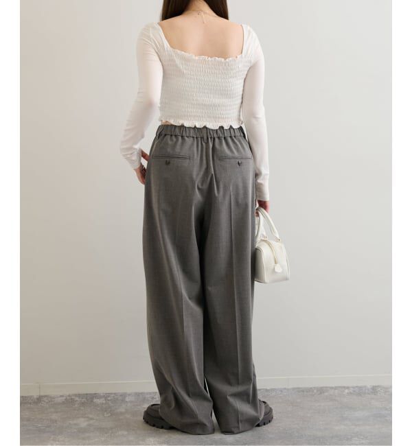 U by SPICK&SPAN「《追加2》2WAYトロタックイージーワイド」|スラックス|