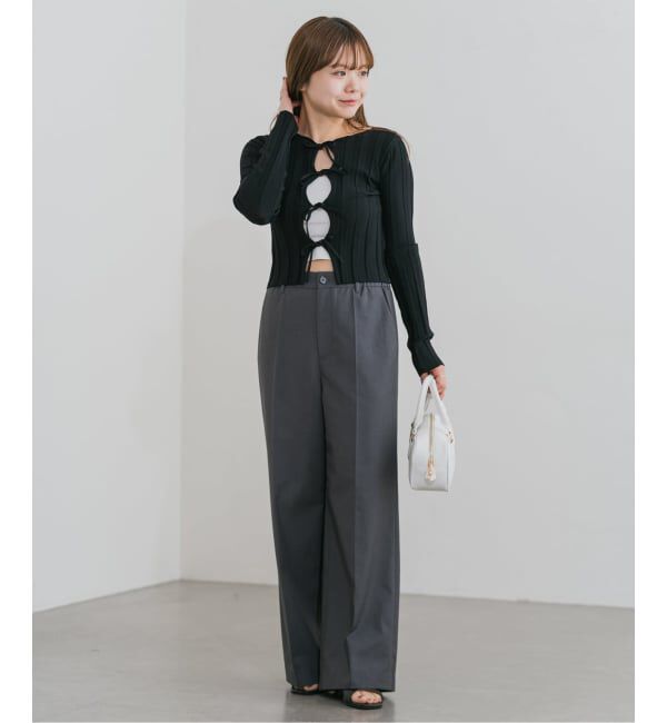 U by SPICK&SPAN「《追加2》2WAYトロタックイージーワイド」|スラックス|