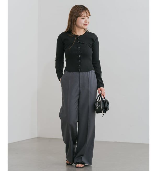 U by SPICK&SPAN「《追加2》2WAYトロタックイージーワイド」|スラックス|