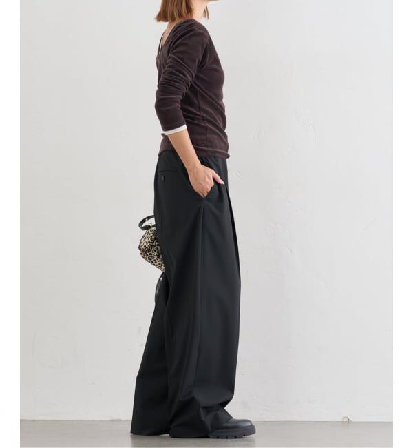 U by SPICK&SPAN「《追加2》2WAYトロタックイージーワイド」|スラックス|