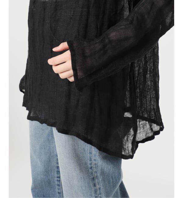 FRAMeWORK「≪追加≫LINENクレープヘンリーネックブラウス 2」|シャツ・ブラウス|