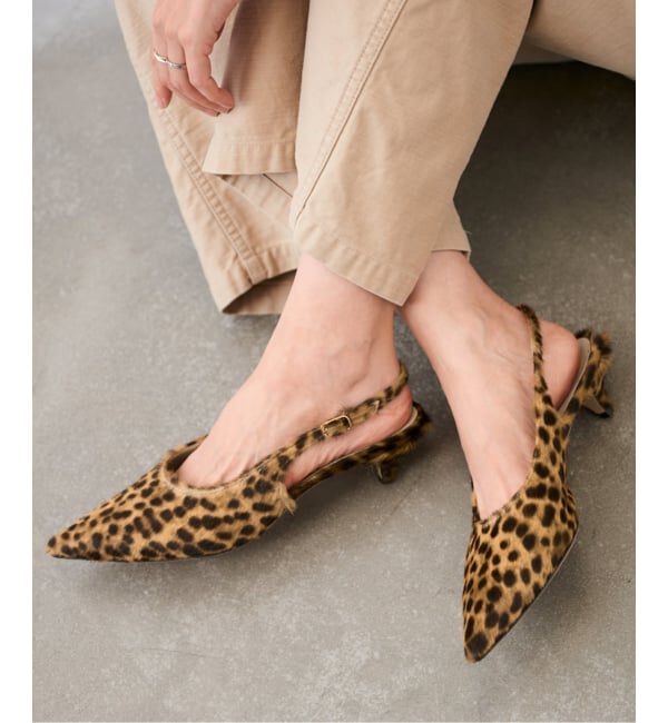 FRAMeWORK「NEBULONI E. /ネブローニ 別注ROCK レオパードパンプス」|パンプス|キャメル