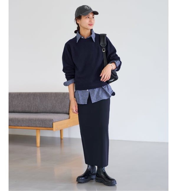 FRAMeWORK「AQUA クルーネックプルオーバー」|ニット・セーター|