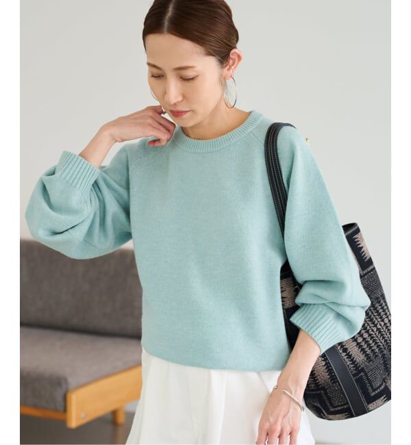 FRAMeWORK「AQUA クルーネックプルオーバー」|ニット・セーター|グリーン B