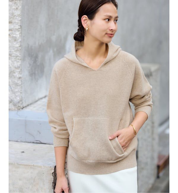 FRAMeWORK「≪追加≫圧縮ウールフードプルオーバー」|ニット・セーター|ベージュ