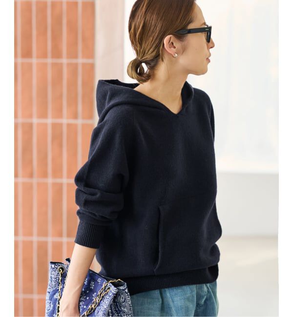 FRAMeWORK「≪追加≫圧縮ウールフードプルオーバー」|ニット・セーター|ネイビー
