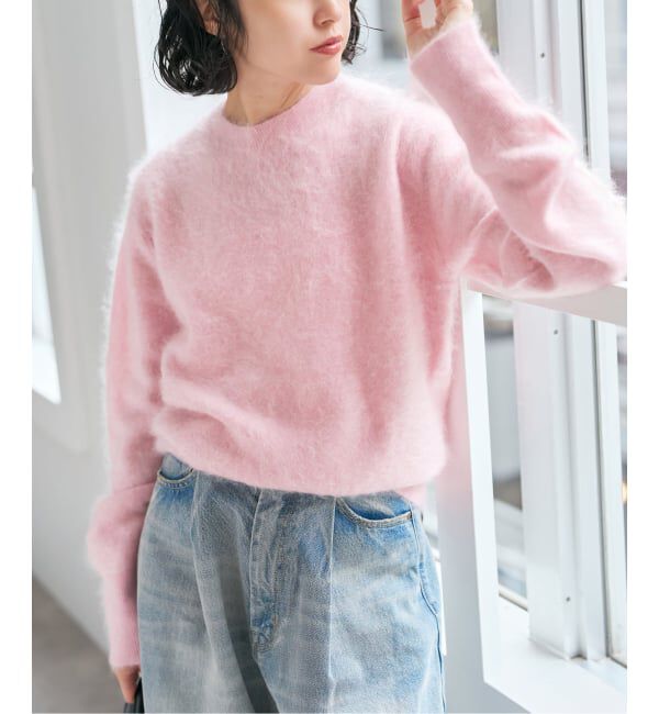 Spick and Span「ファーカシミヤクルーネックプルオーバー」|ニット・セーター|ピンク A